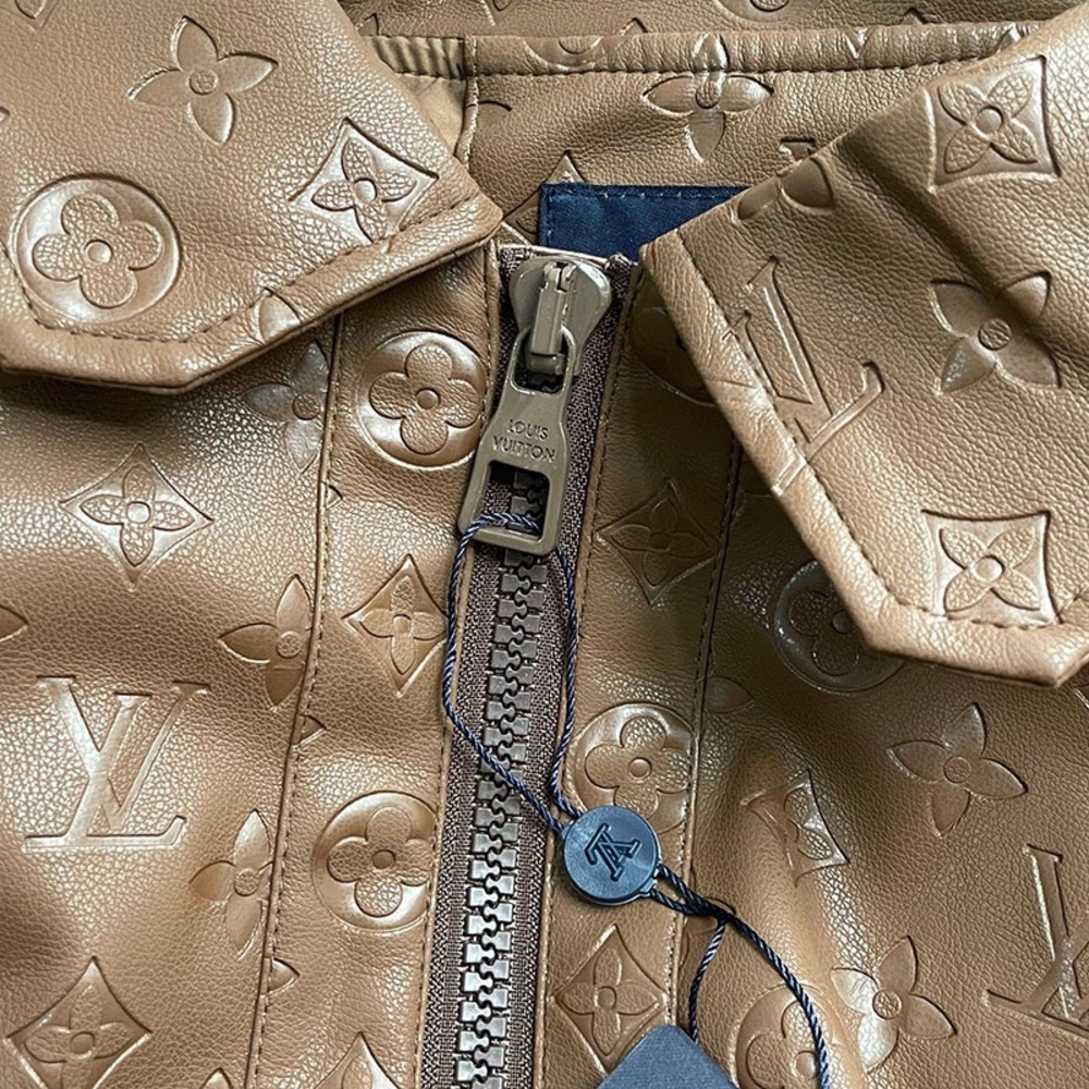 Louis Vuitton Brown Lapel Leather Jacket - Picture 6 of 7